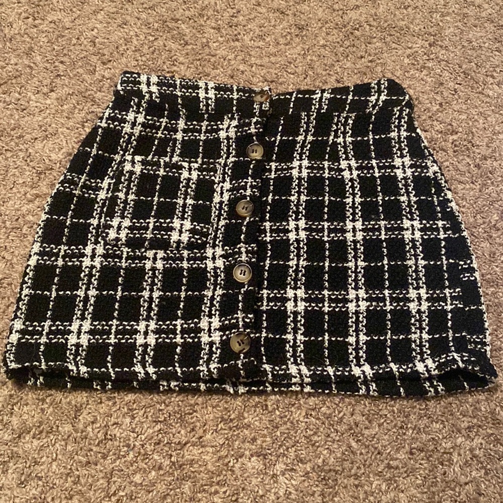 Front pocket button up skirt